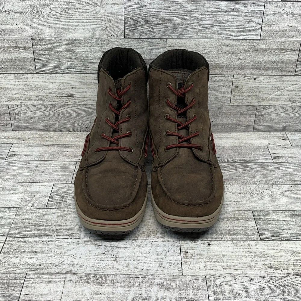 Sperry Top Sider Billfish Brown Leather‎ Boots Shoes Boys Size 7M